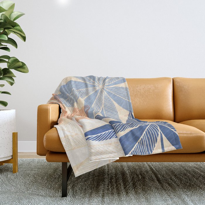 Modern Neutral Tropical Print Ii Throw Blanket