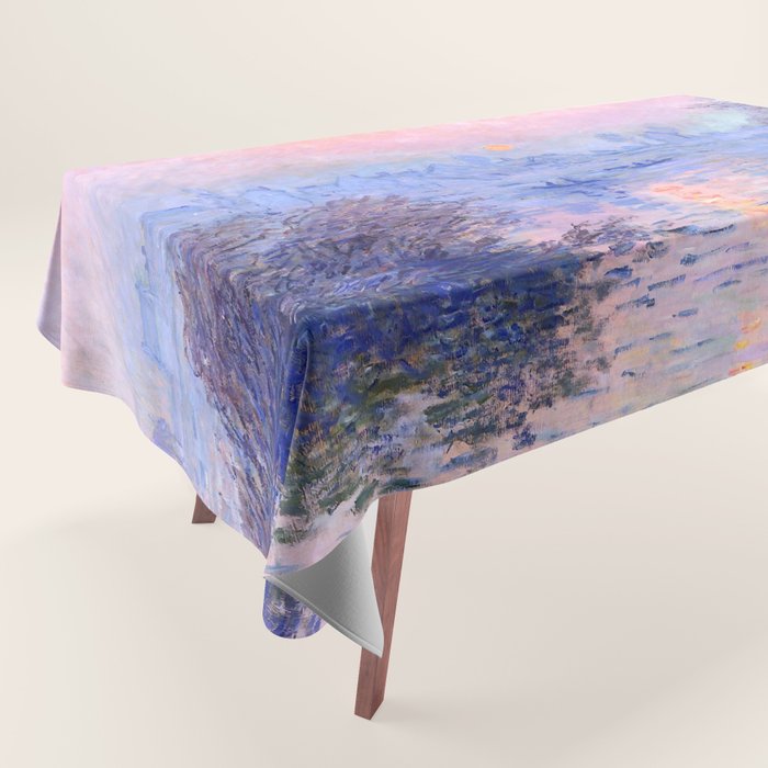 Claude Monet "Sunset On The Seine At Lavacourt. Winter Effect" Tablecloth