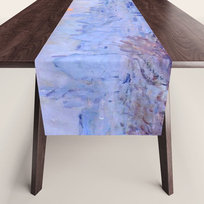 Claude Monet "Sunset On The Seine At Lavacourt. Winter Effect" Table Runner