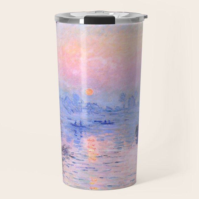 Claude Monet "Sunset On The Seine At Lavacourt. Winter Effect" Travel Mug