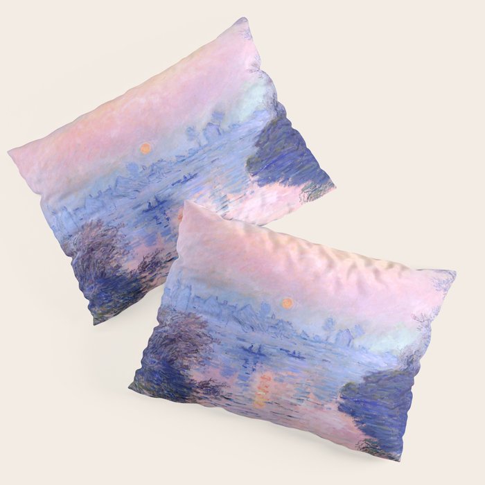 Claude Monet "Sunset On The Seine At Lavacourt. Winter Effect" Pillow Sham