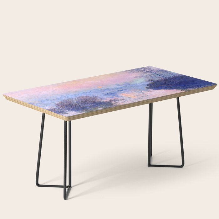 Claude Monet "Sunset On The Seine At Lavacourt. Winter Effect" Coffee Table