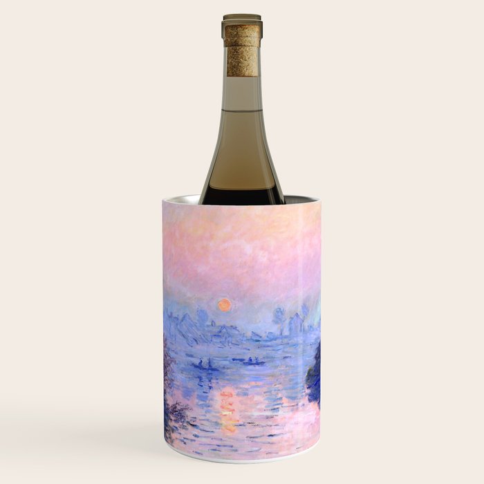 Claude Monet "Sunset On The Seine At Lavacourt. Winter Effect" Wine Chiller
