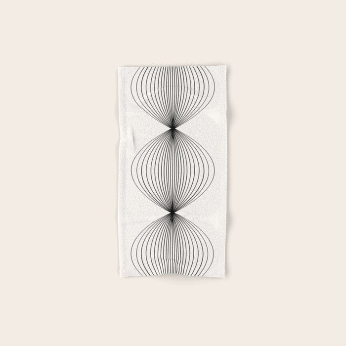 Geometric Orb Shapes - Black And White Bath Towel