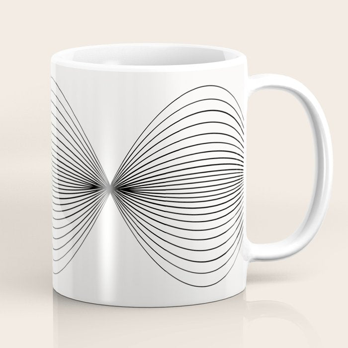 Geometric Orb Shapes - Black And White Coffee Mug