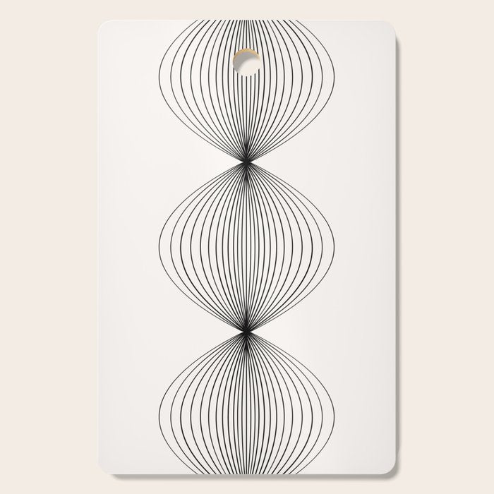 Geometric Orb Shapes - Black And White Cutting Board