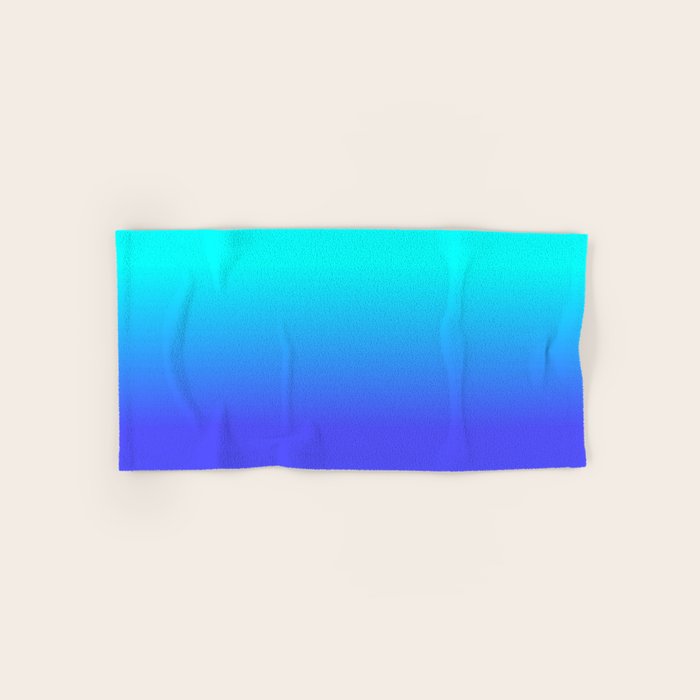 Neon Blue And Bright Neon Aqua Ombr Shade Color Fade Bath Towel