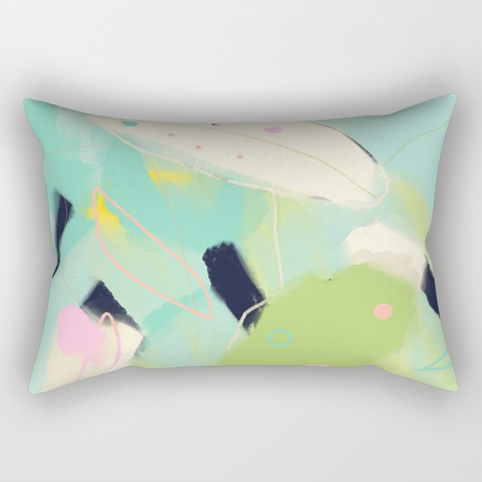 Minimal Floral Abstract Art Rectangular Pillow