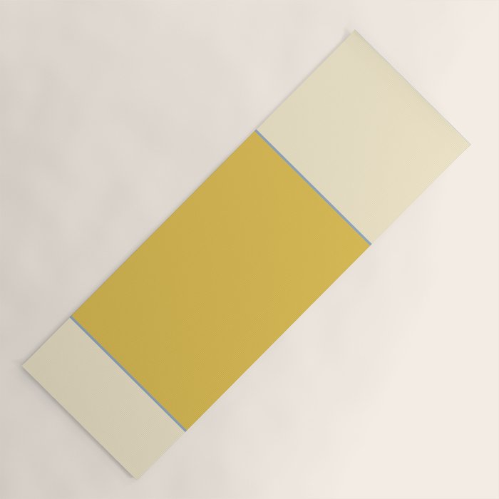Sunshine Yellow Color Block Warm Vintage Yoga Mat