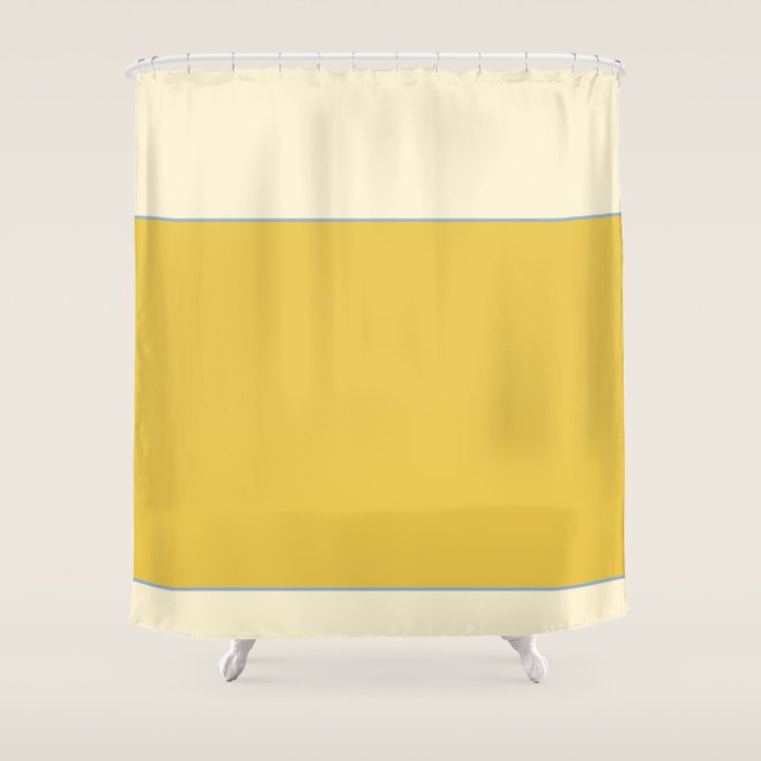 Sunshine Yellow Color Block Warm Vintage Shower Curtain