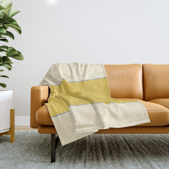 Sunshine Yellow Color Block Warm Vintage Throw Blanket