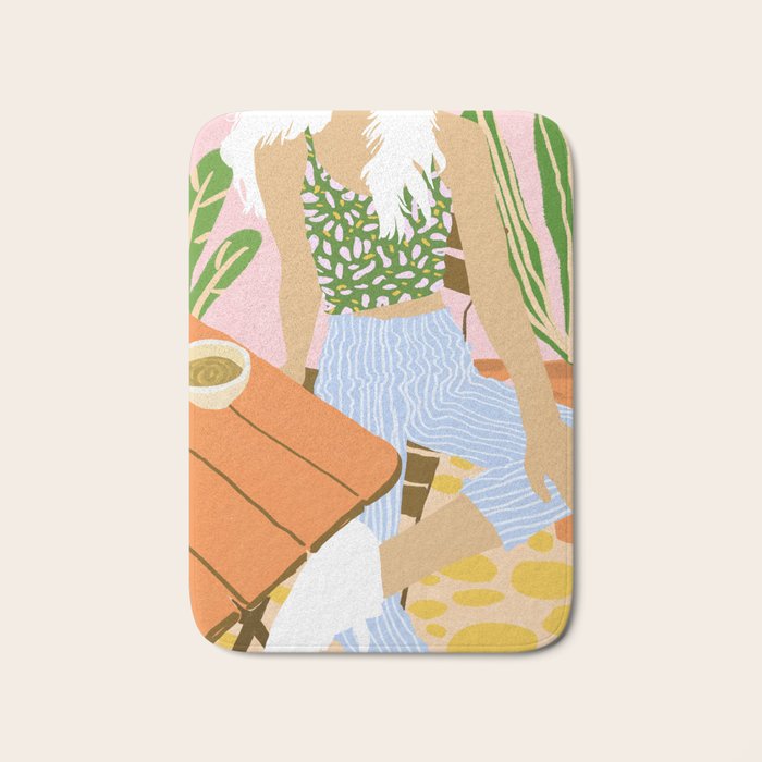 Kawa Tea #Illustration #Fashion Bath Mat