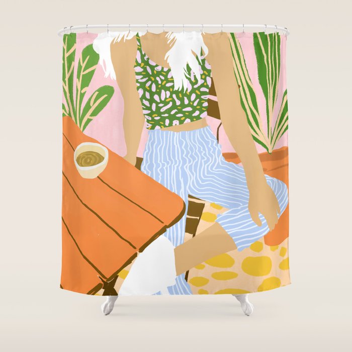 Kawa Tea #Illustration #Fashion Shower Curtain