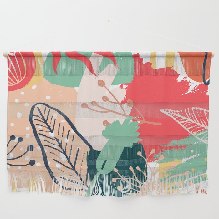 Summer Floral Prints, Abstract, Red And Green, Colourful Prints. Wall Hanging
