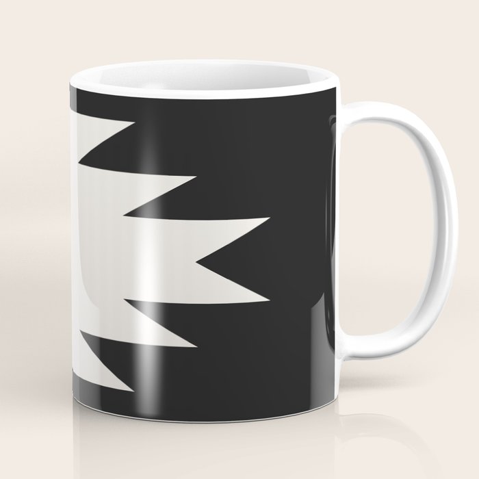 Geometric Southwestern Minimalism - Black And White Coffee Mug