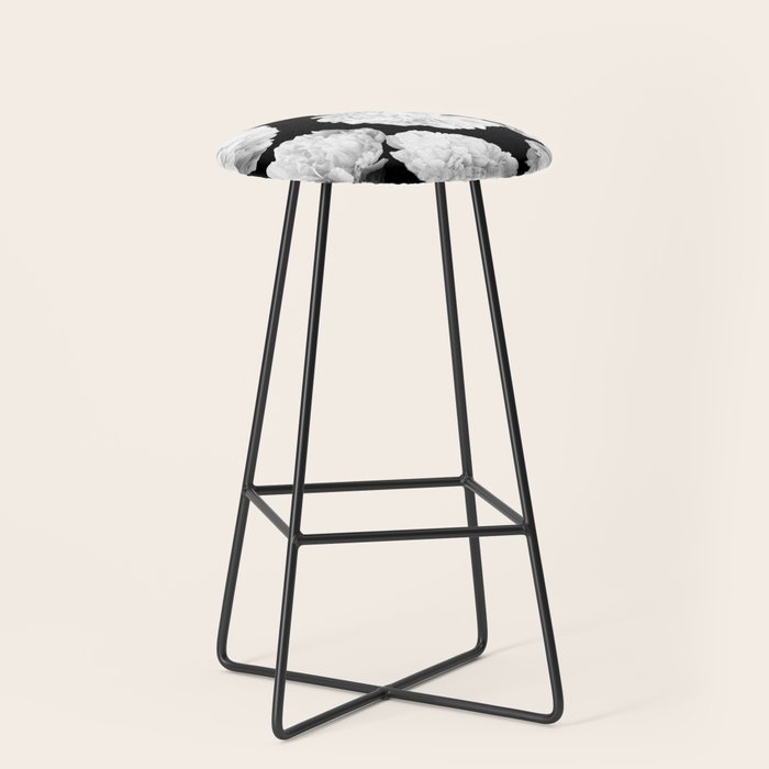 White Peony Flowers Black Background #Decor #Homestorie #Buyart Stool