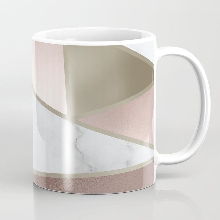 Geometric Art, Rose Gold, Blush Pink, Marble Prints Coffee Mug
