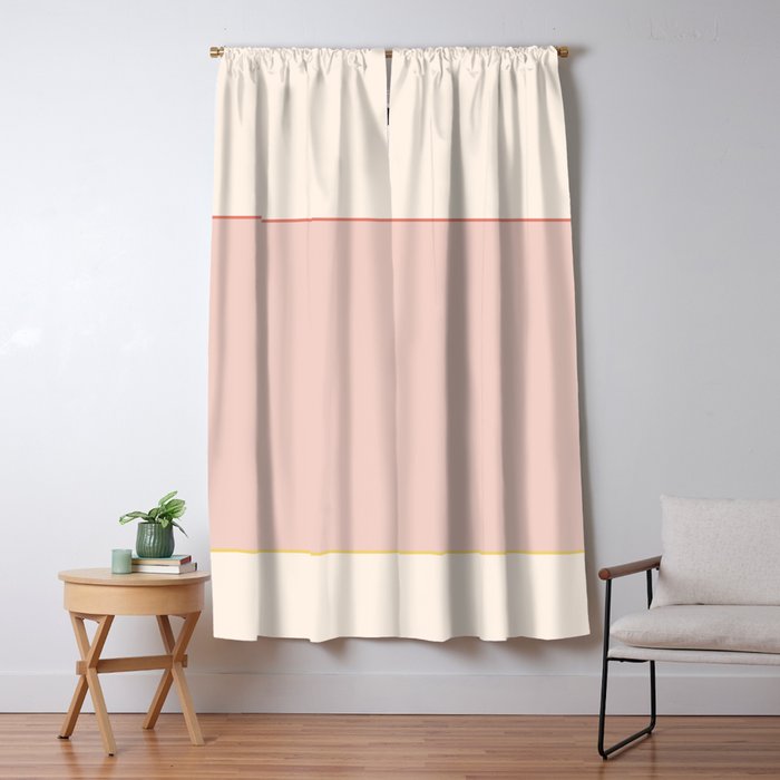 Subtle Spring Color Block - Soft Pink Window Curtain