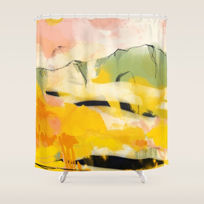 Landscape Abtract - Paysage Jaune Shower Curtain