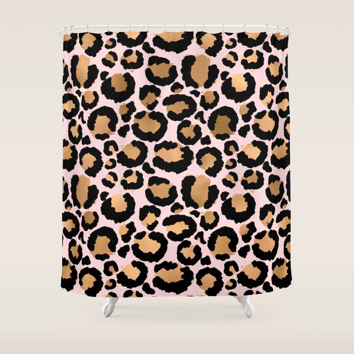 Animal Print - Pink Copper Shower Curtain
