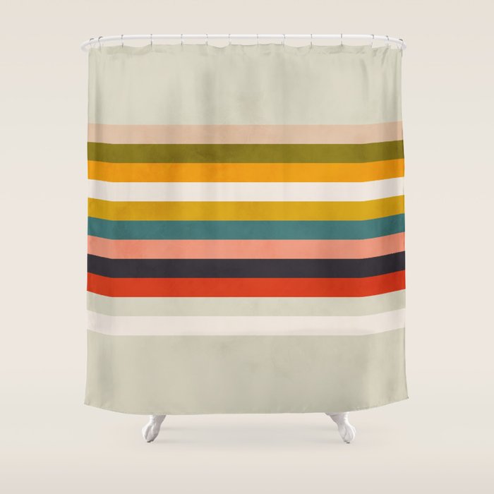 Modern Abstract Stripe Geometric Shower Curtain