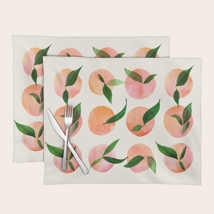 Abstract Watercolor Fruit Shapes Placemat