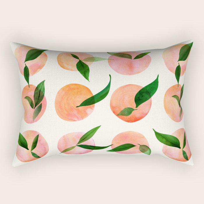 Abstract Watercolor Fruit Shapes Rectangular Pillow