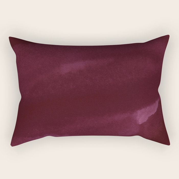 Abstract Modern Dark Burgundy Watercolor Rectangular Pillow