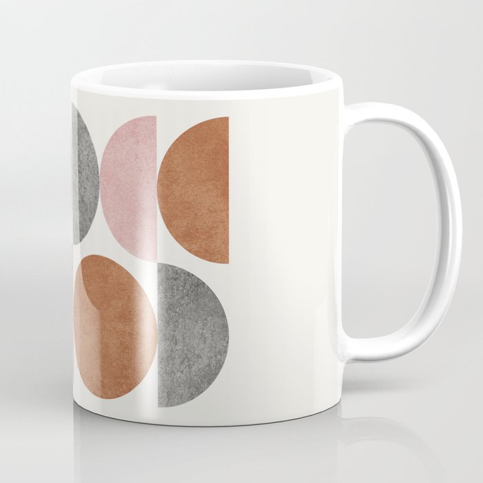 Pink Brown Retro Scandinavian Pattern Coffee Mug