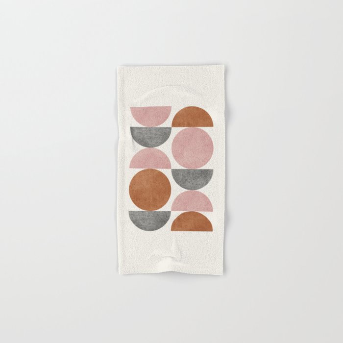 Pink Brown Retro Scandinavian Pattern Bath Towel
