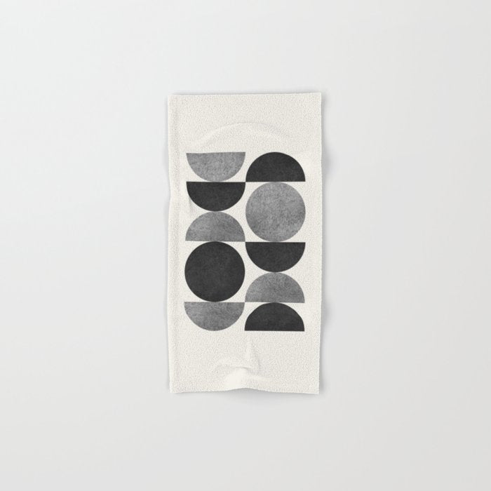 Black Grey Retro Mid Century Modern Bath Towel