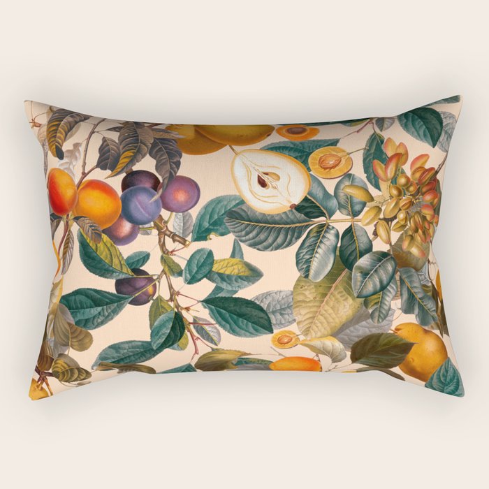 Vintage Fruit Pattern Ix Rectangular Pillow