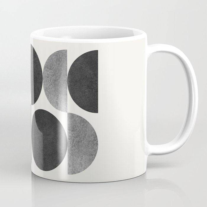 Black Grey Retro Mid Century Modern Coffee Mug