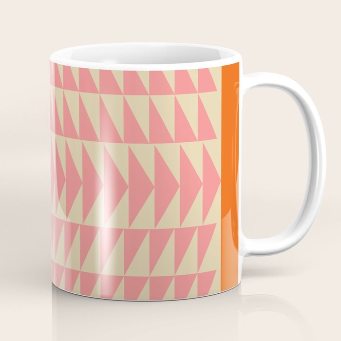 Bold Triangle Pattern In Pink And Orange Coffee Mug