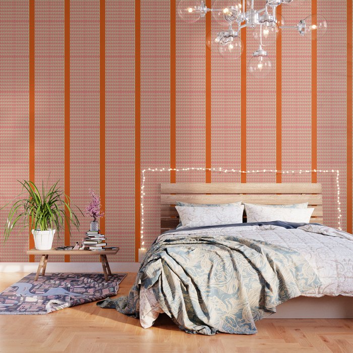 Bold Triangle Pattern In Pink And Orange Wallpaper