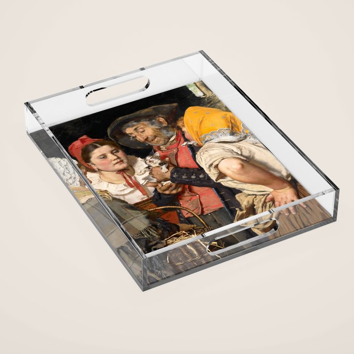 Old Man'S Treasure By Karl Gussow, 1876 Acrylic Tray