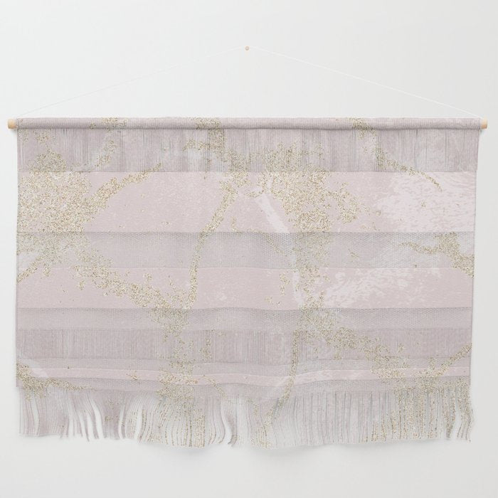 Elegant Modern Blush Pink Gold Pastel Marble Wall Hanging