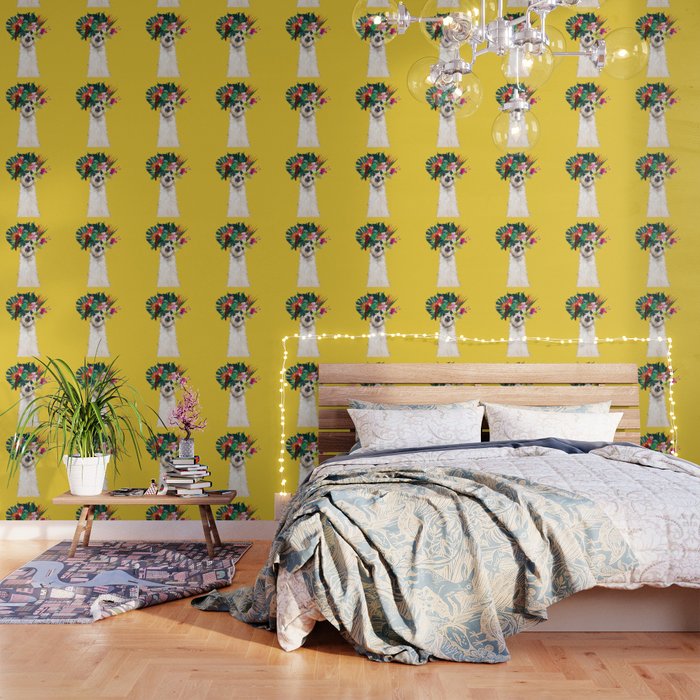Aloha Hawaiian Llama In Yellow Wallpaper