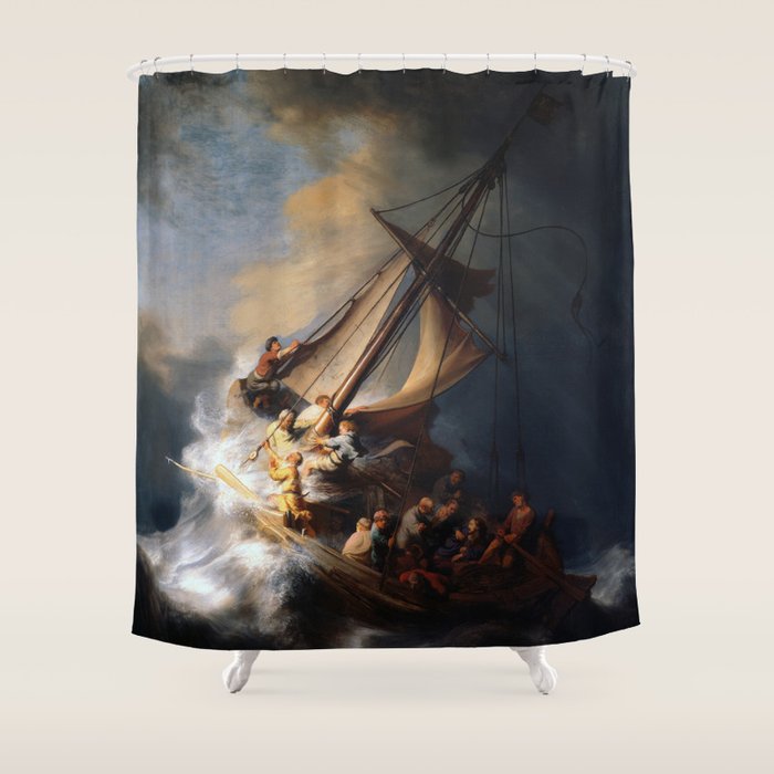 The Storm On The Sea Of Galilee, Rembrandt Shower Curtain