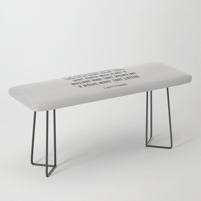 To Be Kind Is More Important... F. Scott Fitzgerald Quote Bench