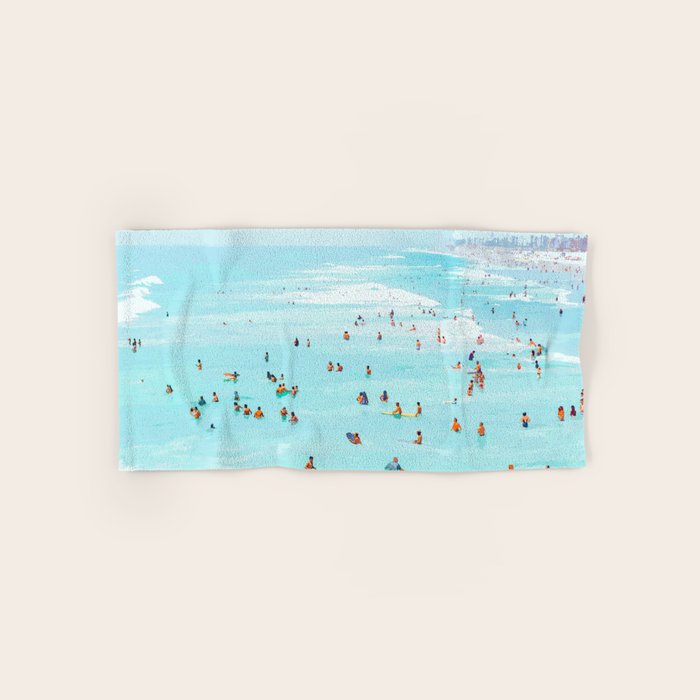 Hot Summer Day | Beachy Watercolor Painting | Ocean Sea Surf Swim | Vacation Travel Staycation Waves Bath Towel