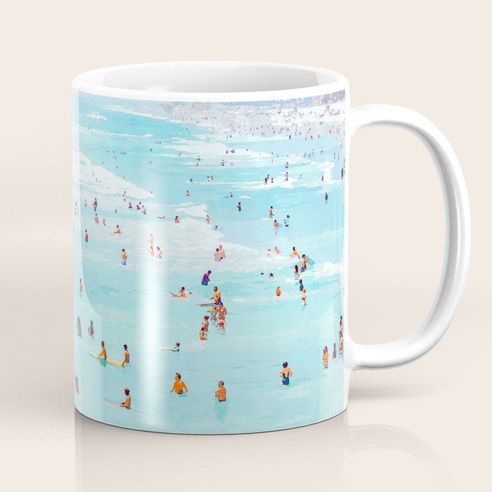 Hot Summer Day | Beachy Watercolor Painting | Ocean Sea Surf Swim | Vacation Travel Staycation Waves Coffee Mug