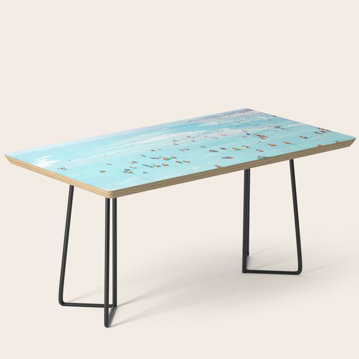 Hot Summer Day | Beachy Watercolor Painting | Ocean Sea Surf Swim | Vacation Travel Staycation Waves Coffee Table