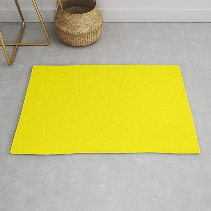Modern Abstract Bright Yellow Neon Color Rug
