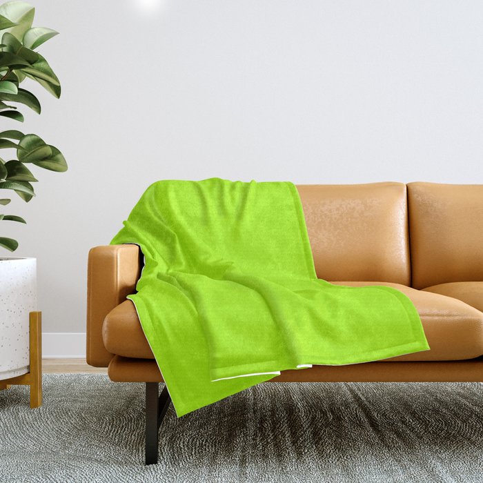 Trendy Modern Lime Green Neon Color Throw Blanket
