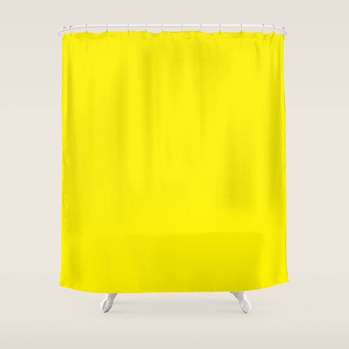 Modern Abstract Bright Yellow Neon Color Shower Curtain