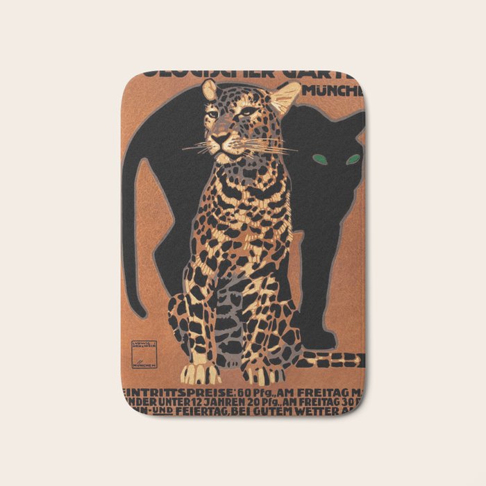 Vintage Munich Zoo Leopard 1912 Advertisement Bath Mat