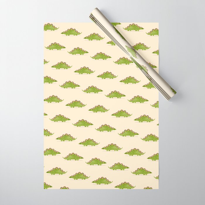 Rainbow Colored Dinosaur (Stegosaurus) Wrapping Paper