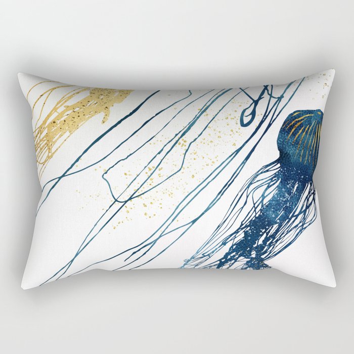 Metallic Jellyfish Ii Rectangular Pillow