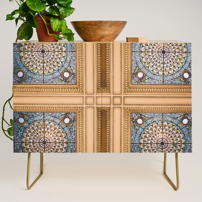 Teal X Gold X Washington Dc Architecture Credenza